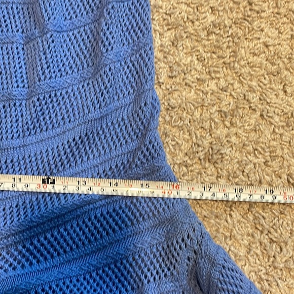 MICHAEL MICHAEL KORS V-NECK Wedgewood Blue Sweater Top SZ - Picture 9 of 10